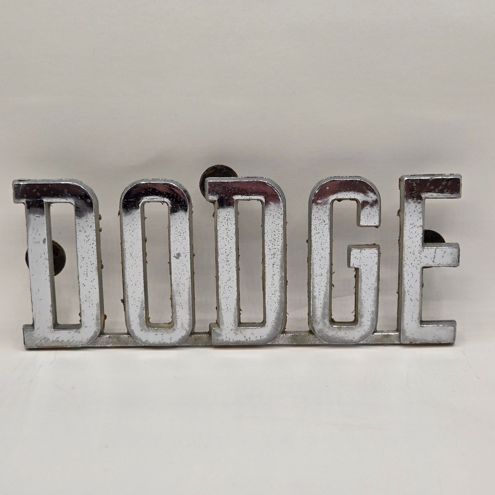 OEM Vintage Dodge Hood Badge Emblem Chrome Metal Mopar 2905760